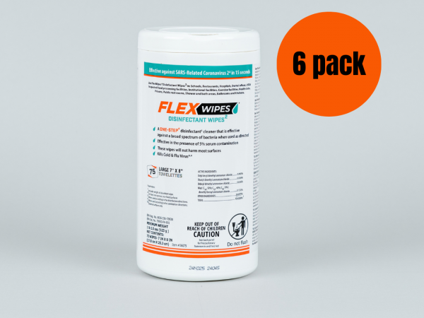 FLEXWIPES 75 Count Canister - 6 pack