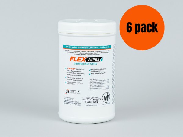 FLEXWIPES 125 Count Canister - 6 pack